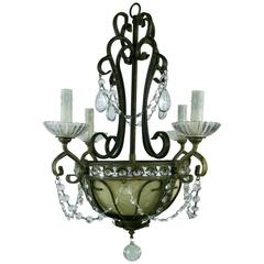 Beaded Crystal Basket Chandelier