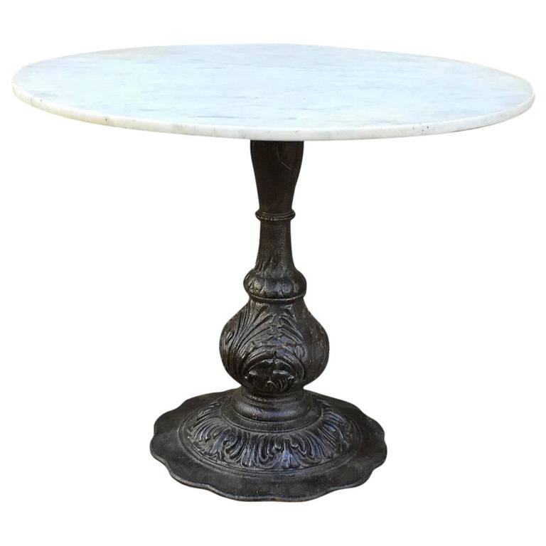 Marble Dining Table with Ornate Cast Iron Base at 1stDibs cast iron