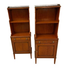 Rare Pair of Gillows Antique Quality Satinwood Waterfall Bookcases