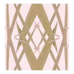 Floral Wallpaper Ochre on Pink background: Meadow Grass Pink