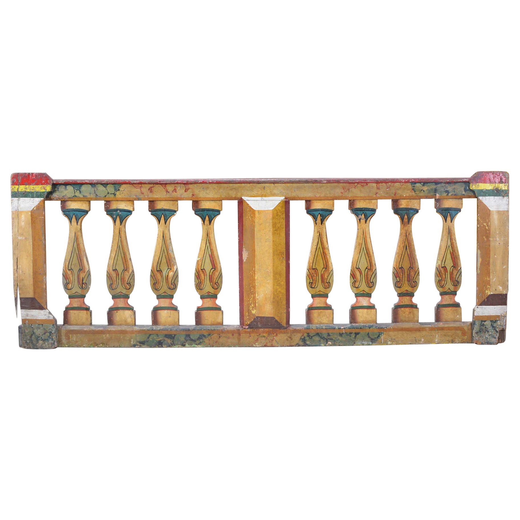 Handbemalte Fairground-Balustrade des frühen 20. Jahrhunderts