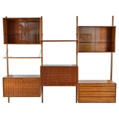 60s Poul Cadovius Modulares Teakholzregal mit 3 Fächern Danish Royal System Wandregal Schreibtisch