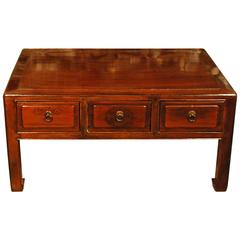 Antique Chinese Lacquered Six-Drawer Kang Table