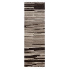 Contemporary Kilim Beige, Brown Runner by Doris Leslie Blau