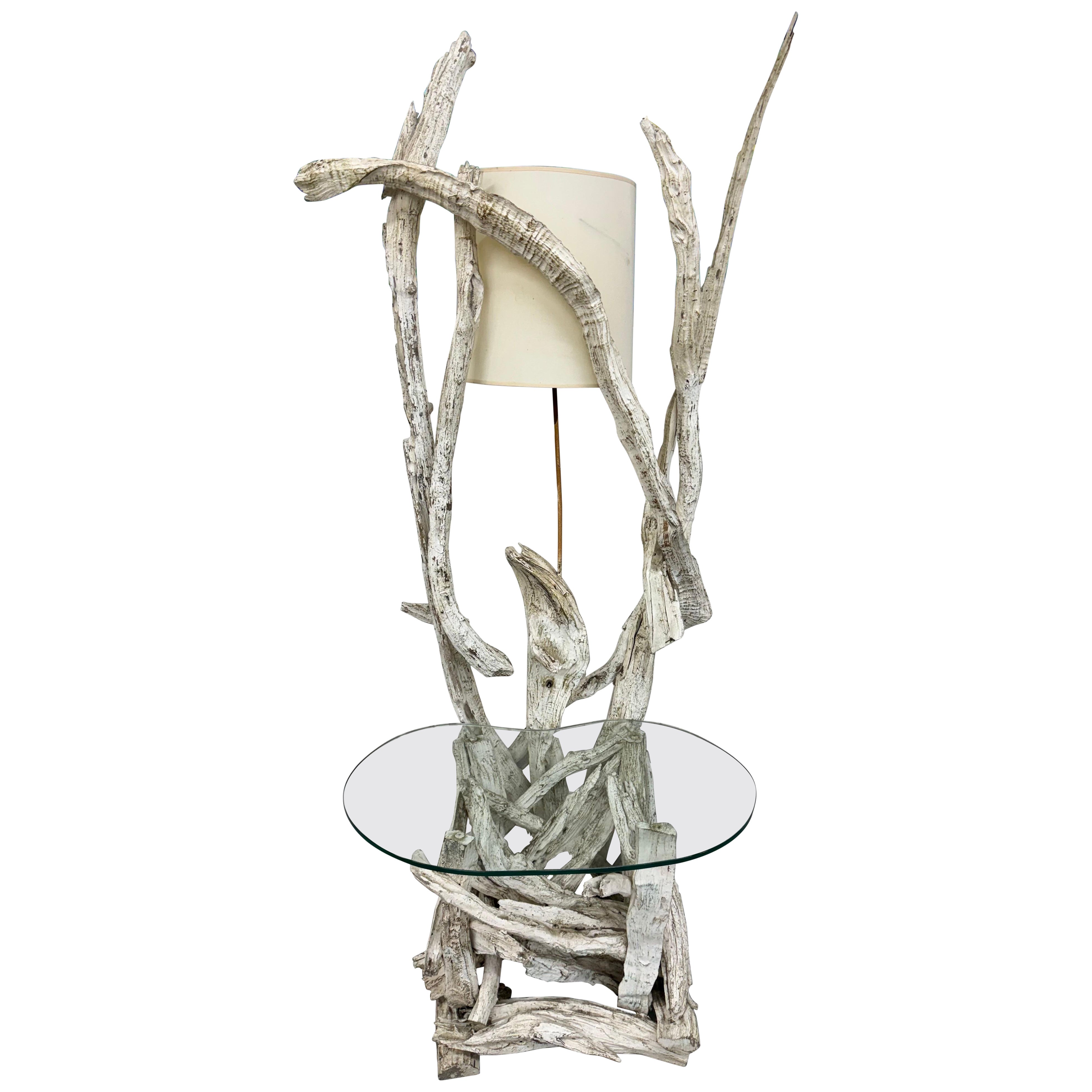 Vintage Driftwood Floor Lamp