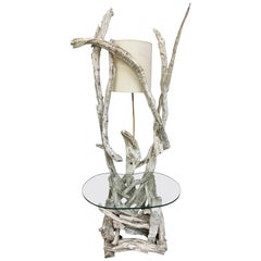 Vintage Driftwood Floor Lamp