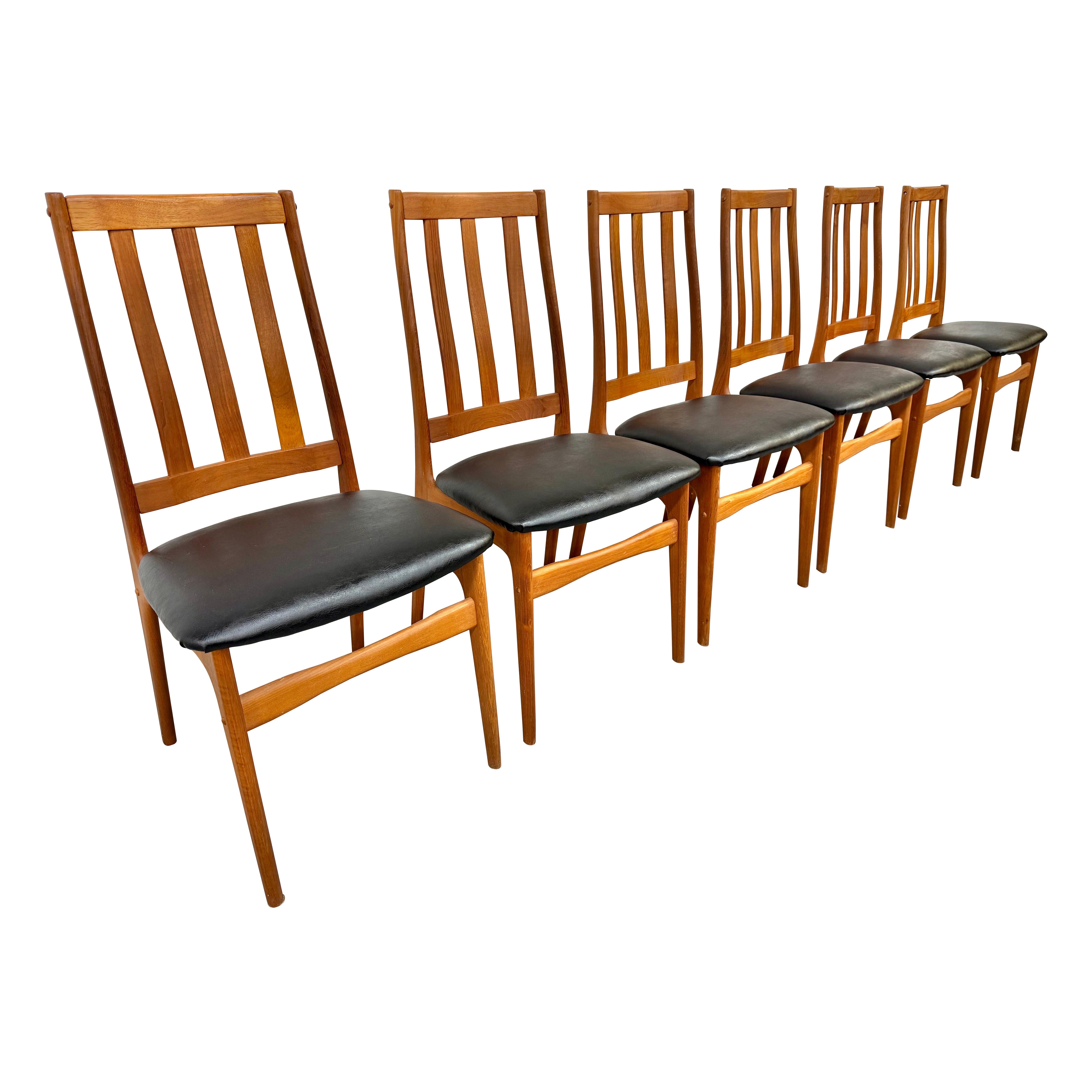 Mid-Century Danish Modern Teak Dining Chairs - Set of 6