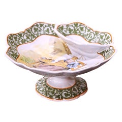 Compota para mojar de porcelana pintada francesa del siglo XIX Beau Quimper