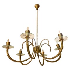 Mid Century brass chandelier, Italy
