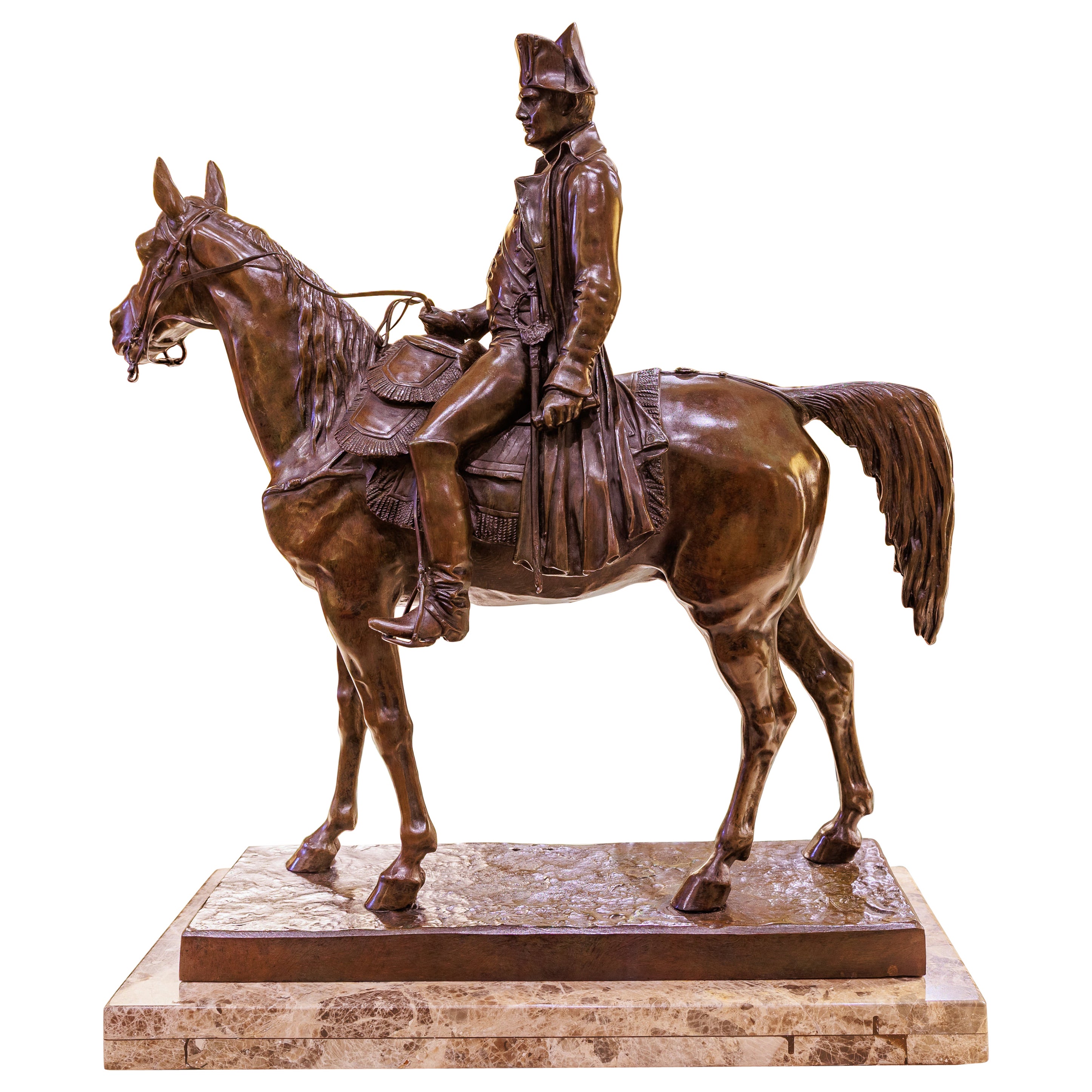 Louis Marie Moris  French bronze Napoleon on horseback . (1818-1883) For Sale