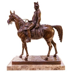 Louis Marie Moris  bronze français Napoléon à cheval . (1818-1883)