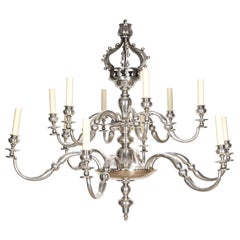 Large Early 20th Century Silver Plated Chandelier
