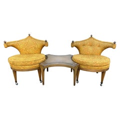 Scrumptious Pair Hollywood Regency Chairs Dorothy Draper style Mid-Century