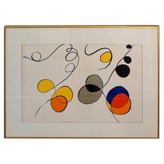 Alexander Calder "Fusión de curvas" Litografía abstracta en color sin firmar