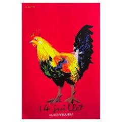 Quarez 14 Juillet Póster Vintage Original Raro Póster Francés Gallo 1996