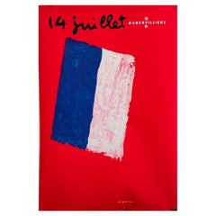 Quarez 14 Juillet Original Vintage Poster Rare French Poster Flag 1996