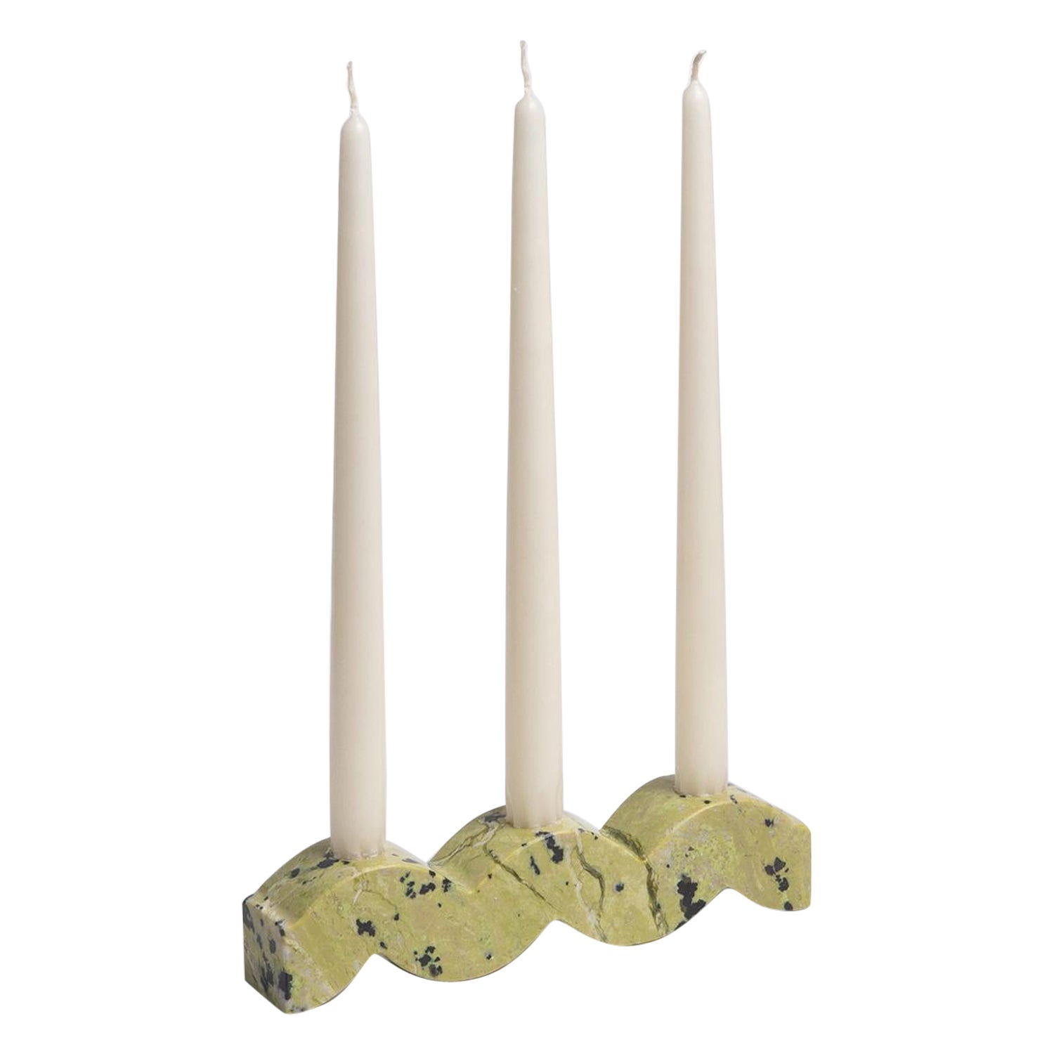 Candelabro ondulado de piedras preciosas - Serpentina en venta