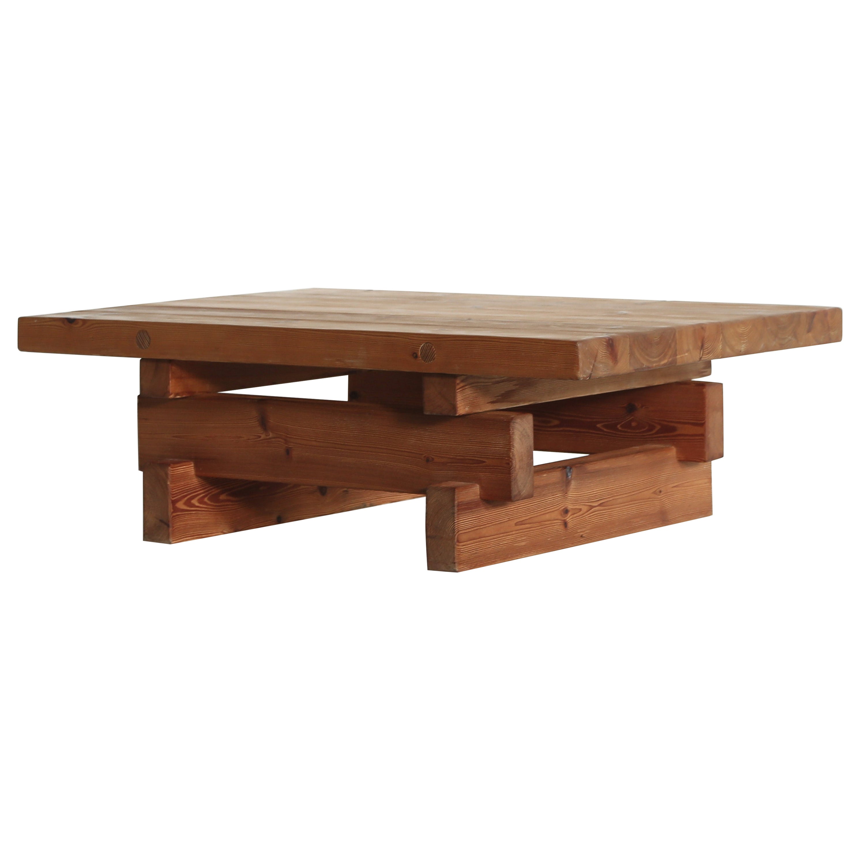 Jens Lyngsøe Pine Coffee Table, Havdrup Trævarefabrik for Anton Dam, Denmark For Sale
