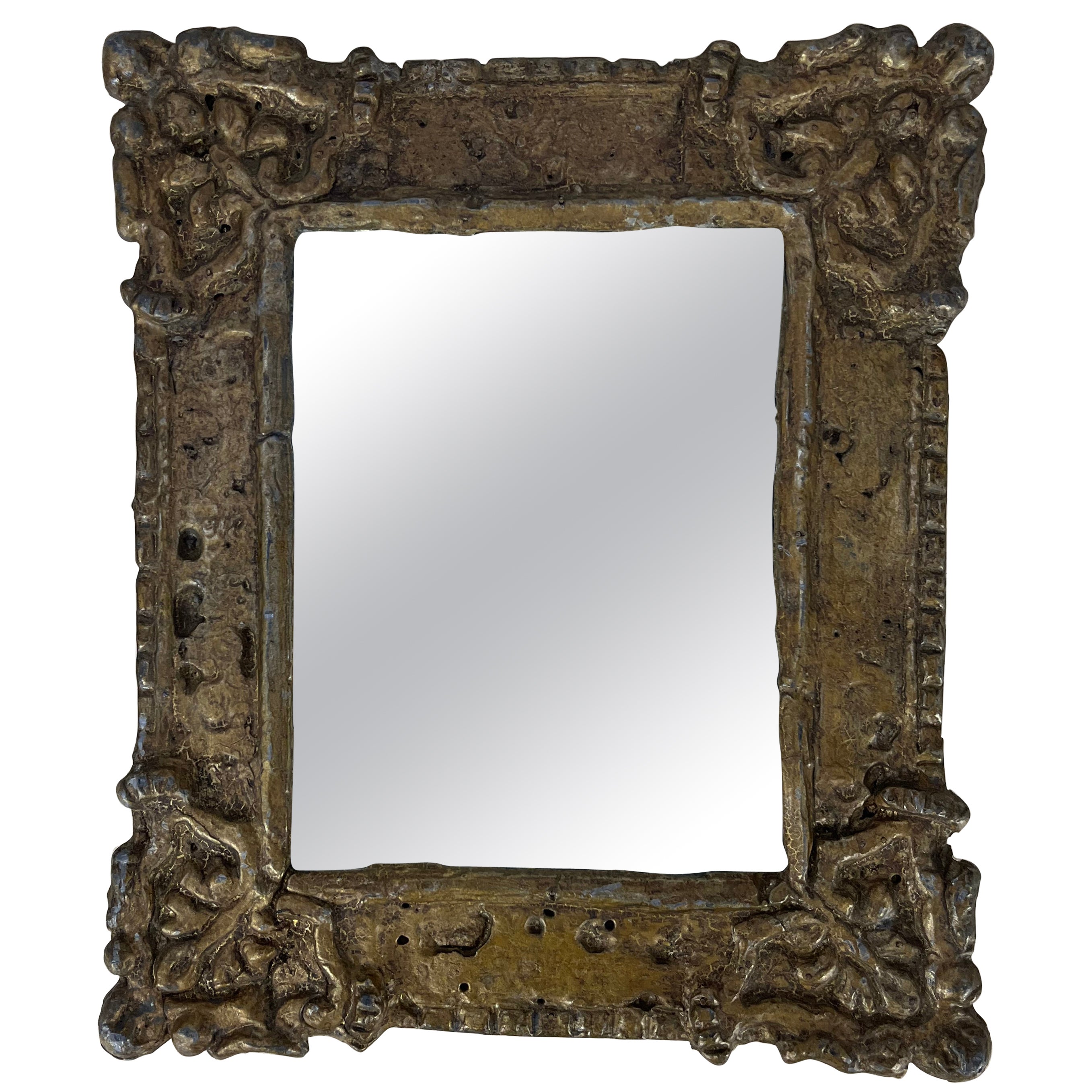Antique Mirror en plomb doré français 19ème siècle