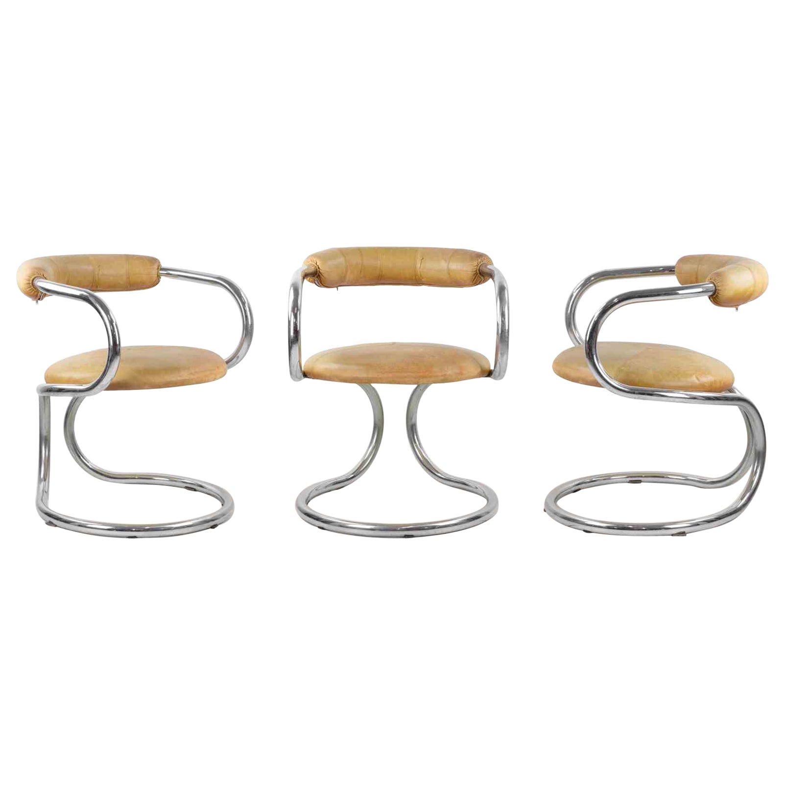 Ensemble de 3 chaises vintage de Rudi Bonzanini pour Tecnosalotto, 1970