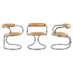 Set of 3 Vintage Chairs by Rudi Bonzanini for Tecnosalotto, 1970s