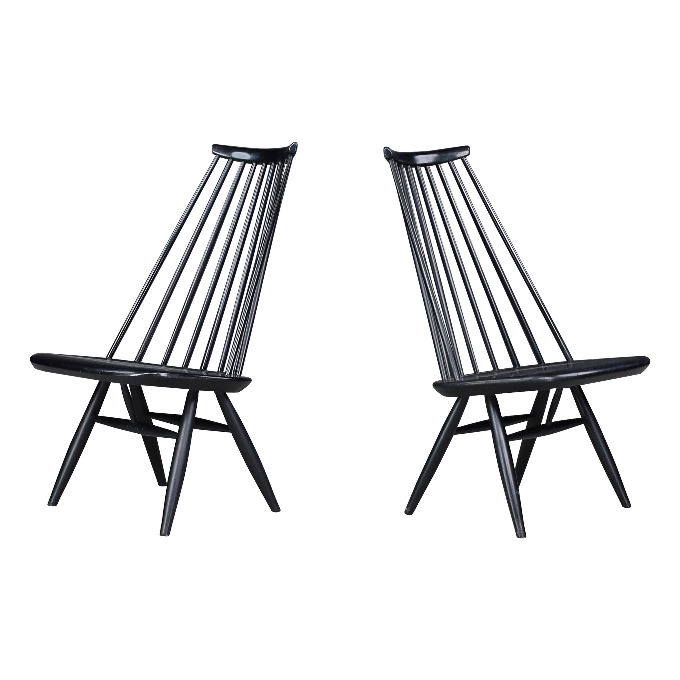Black "Mademoiselle" Chairs by Ilmari Tapiovaara for Asko, Finland, 1960