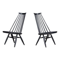 Black "Mademoiselle" Chairs by Ilmari Tapiovaara for Asko, Finland, 1960