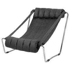 Chaise longue in pelle cromata di Corsini - Wiskemann per Cinova, anni '70