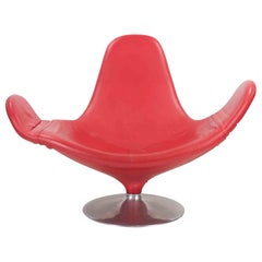 Calla Red Leather Armchair by Stefano Giovannoni for Domodinamica, 1980s