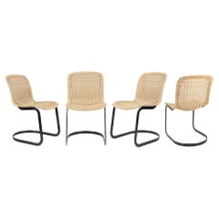 Cedue Set of 4 Cane Dining Chairs, 1970s