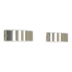 Stainless steel and glass wall lamps made by Glashütte Limburg, 1970s Germany.