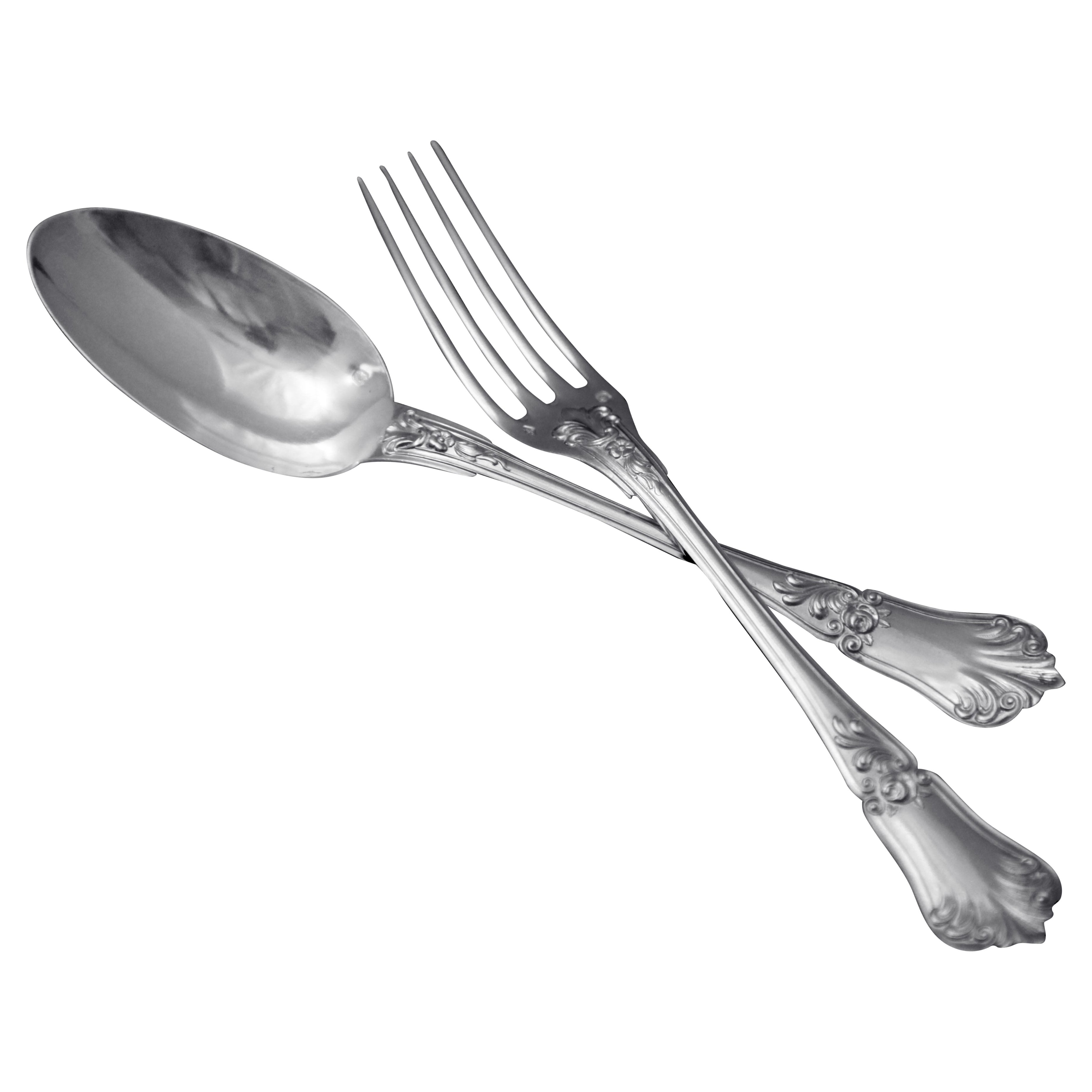Queille & Soufflot - 37pc. Antique French 19th Century Dessert Flatware Set !