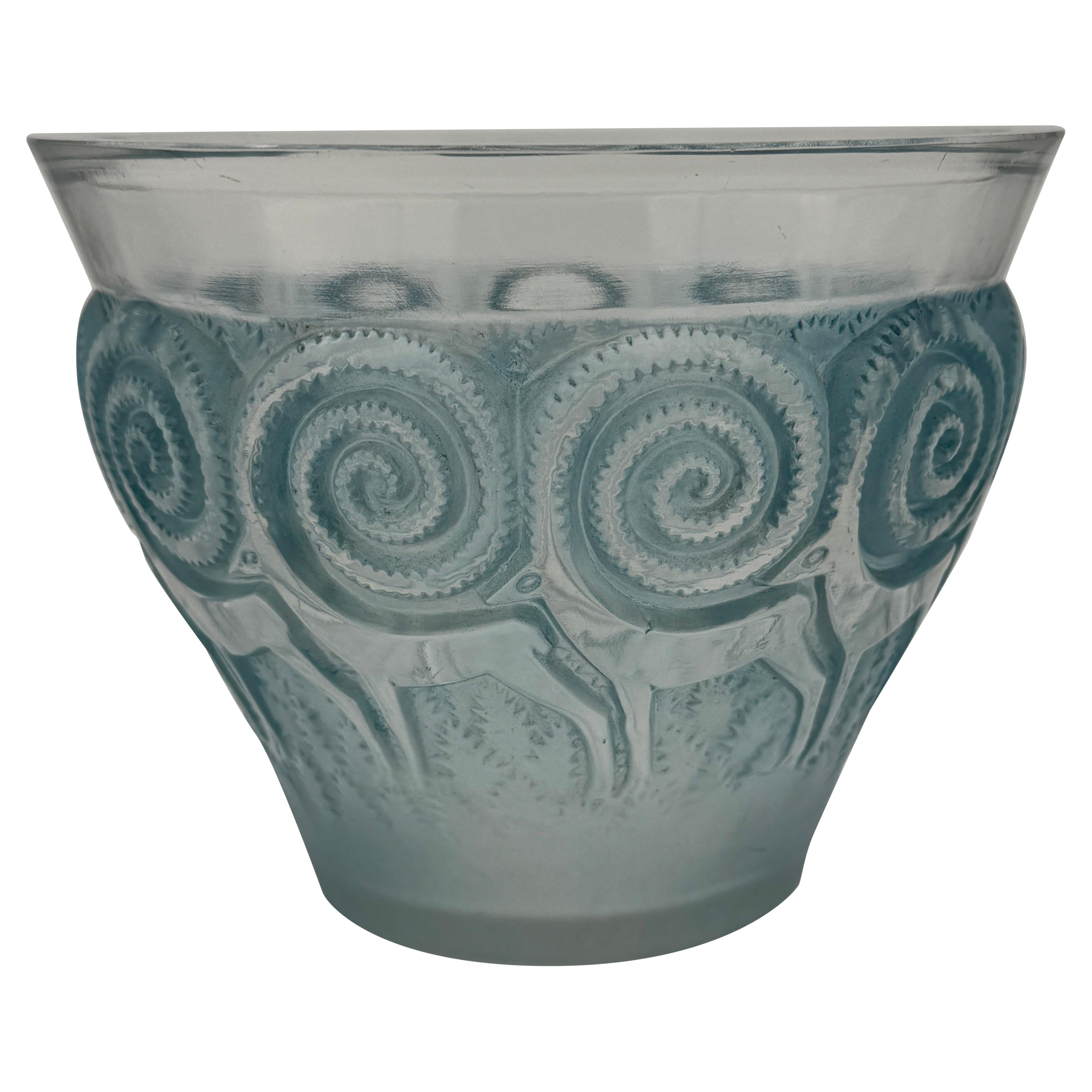 A R.Lalique Rennes Art Déco Glass Vase