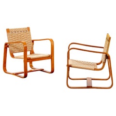 20e siècle, Giuseppe Pagano & Gino Maggioni Paire de fauteuils mod. Lamellare