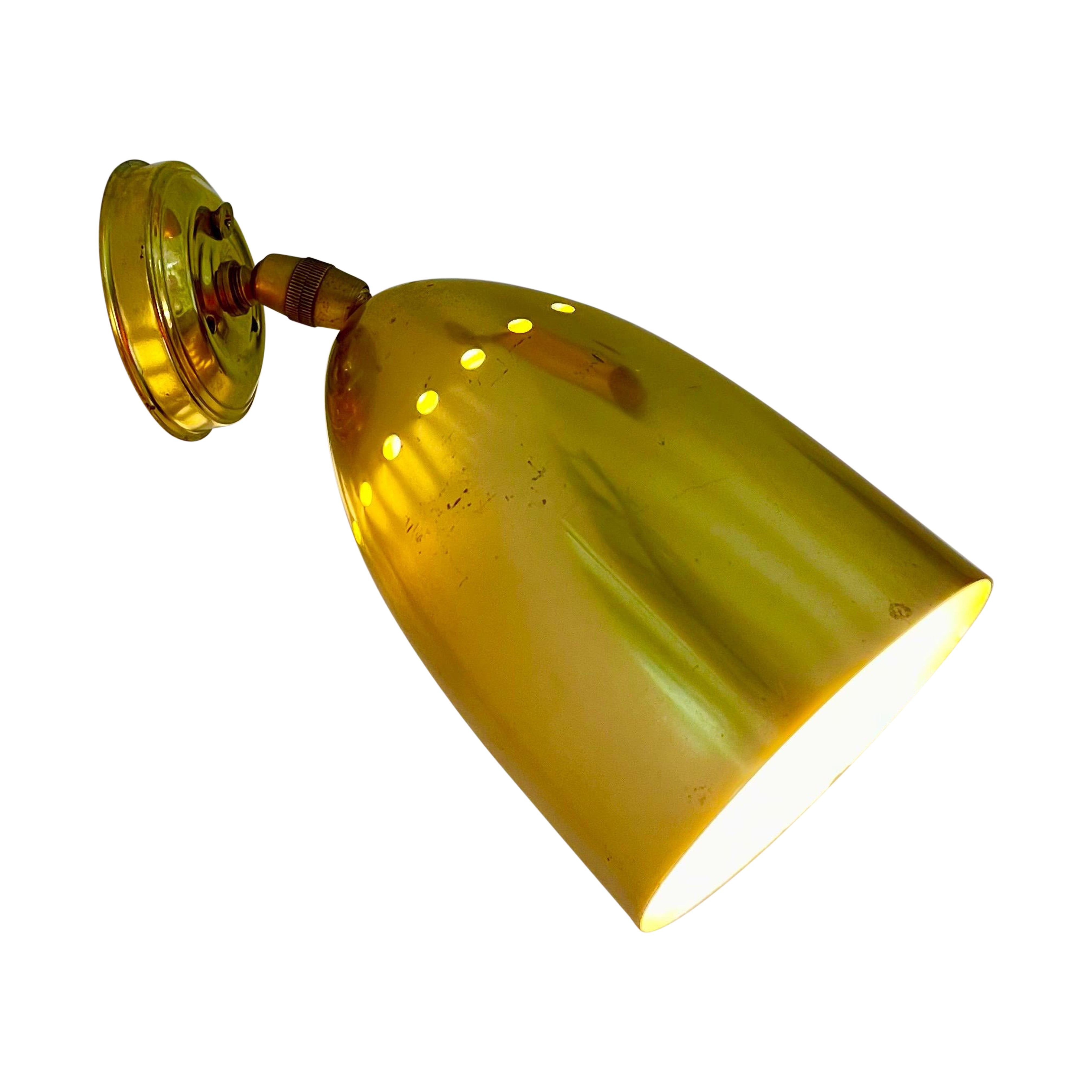 Stilnovo brass wall lighting adjustable 4 units, Italy 1950