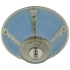 Pale Blue Glass Flush Mount