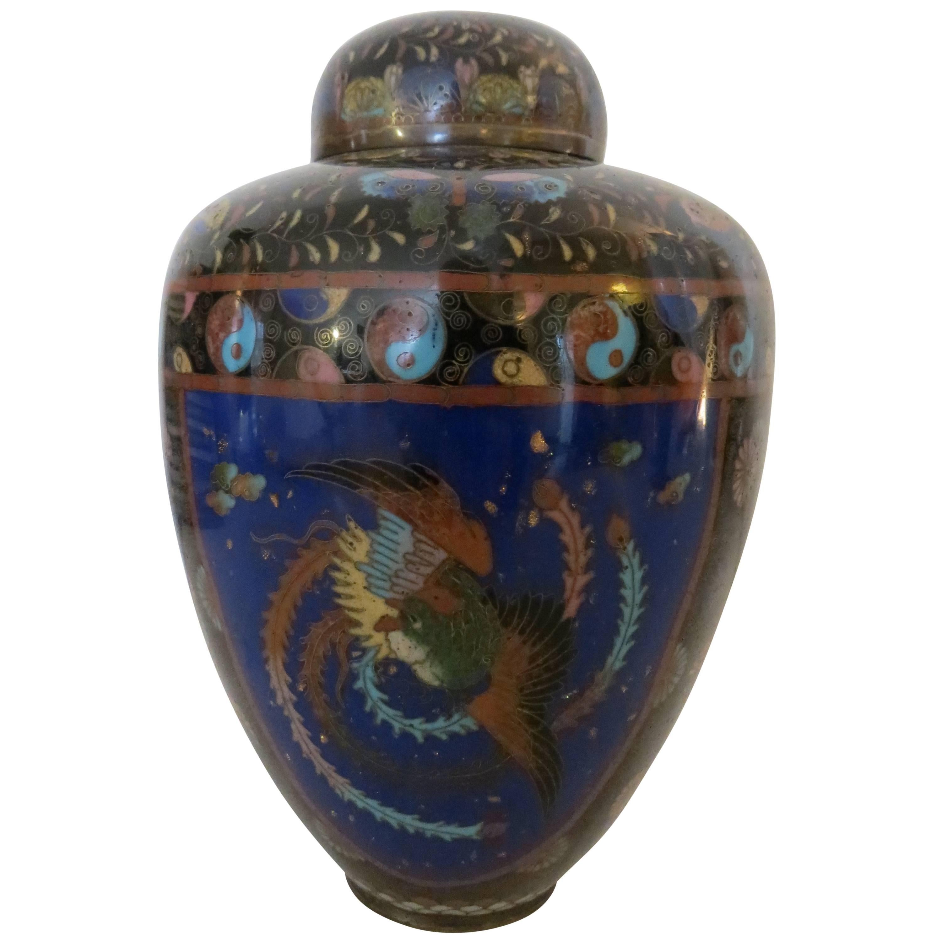 Beautiful 18th Century, Japanese cloissone urn  For Sale