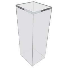 Tall Mid-Century Modern Thick Lucite Top Pedestal