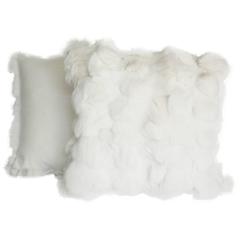 White Fox with Italian Cashmere Lining Pillow