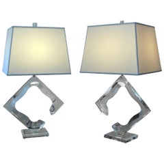 Pair of Van Teal Lucite Lamps