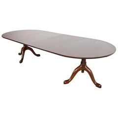 Kittinger Georgian Solid Mahogany Double Pedestal Dining Table, Refinished