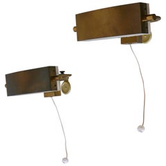 Set of Two Elegant Mid Century Bed Clamp Sconces by Paul Neuhaus Germany 1950s