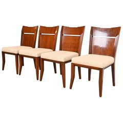 Bill Sofield for Baker Furniture Modern Walnut Dining Chairs, Set of Four