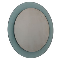 Espejo redondo verde moderno de mediados de siglo by Veca, Italia, 1970s