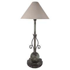 Dekorative patinierte Bronze-Tischlampe, Dänische Grace / Skandinavische Moderne