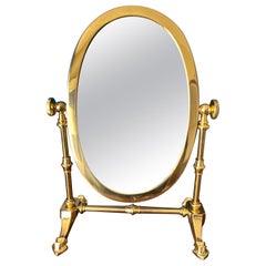 Petite Brass Tilting Vanity Mirror