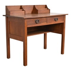 Antique Gustav Stickley Mission Oak Arts & Crafts Writing Desk, Circa 1900