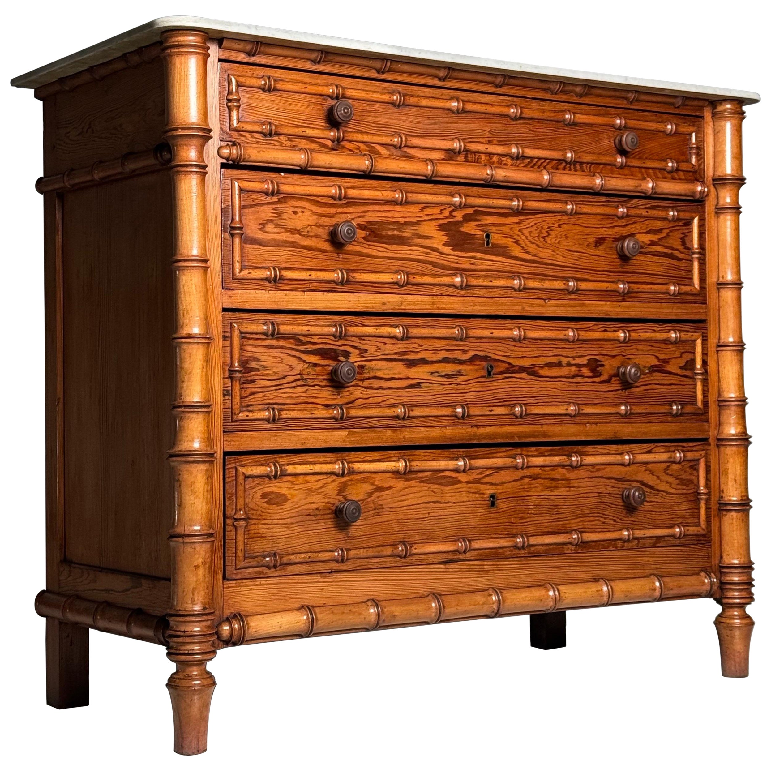 Kommode aus Kunstbambus Französisch 1900-1910