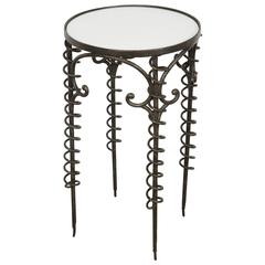 Sculptural Bronzed Iron Side Table 11