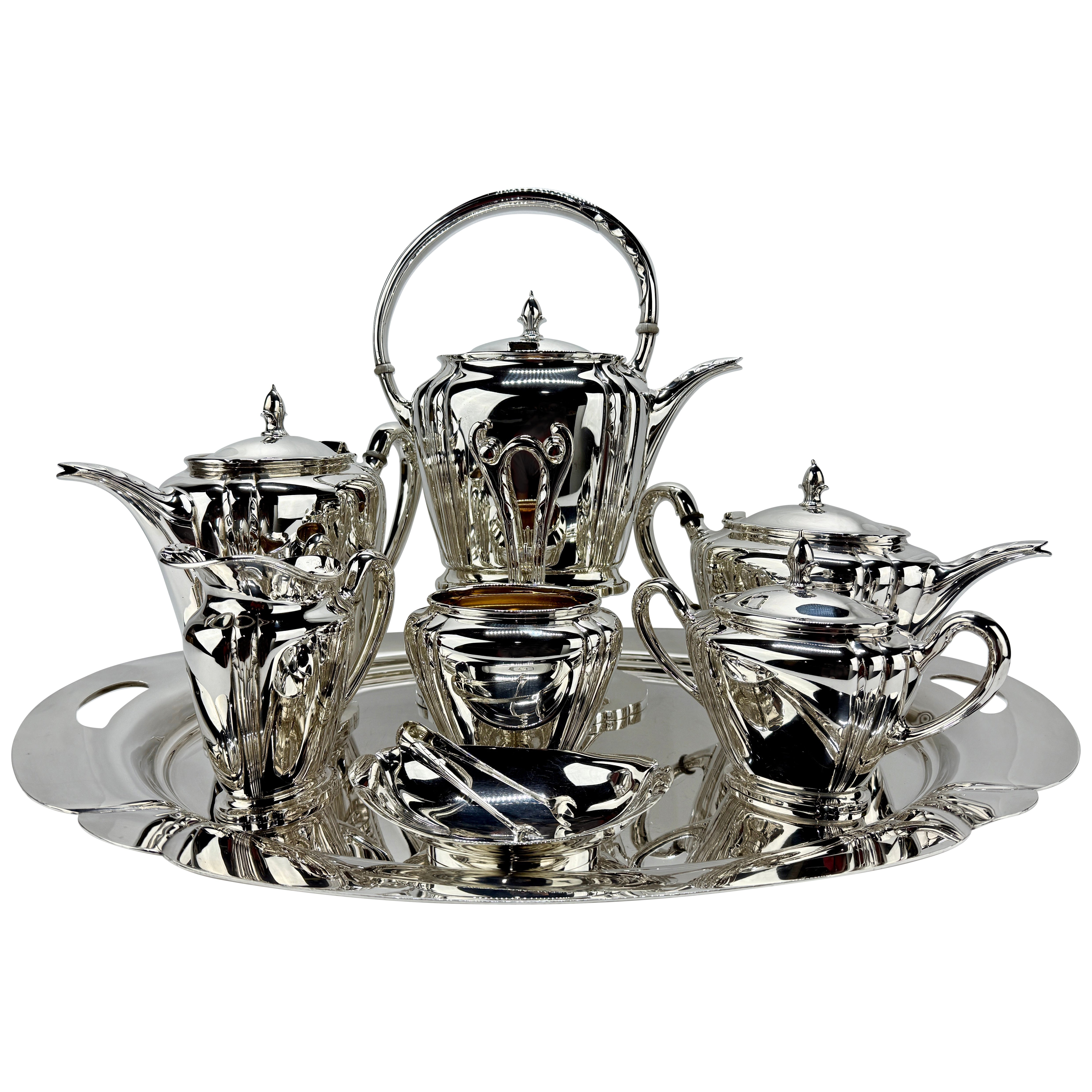 9 PC, Sterling Silver "Orchid" Tea and Coffee Service by International C. 1930 For Sale